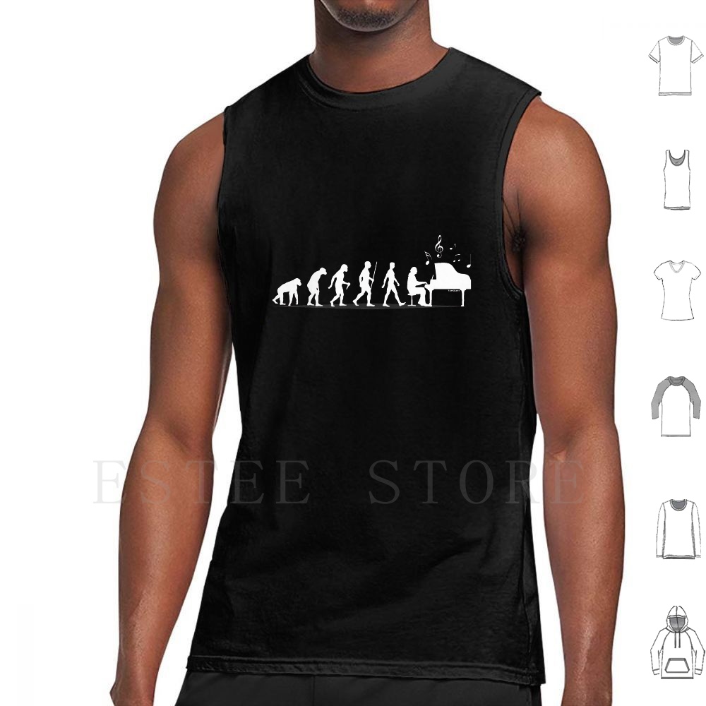 The History Of Musical Instrument - Piano Evolution Tank Tops Vest Cotton