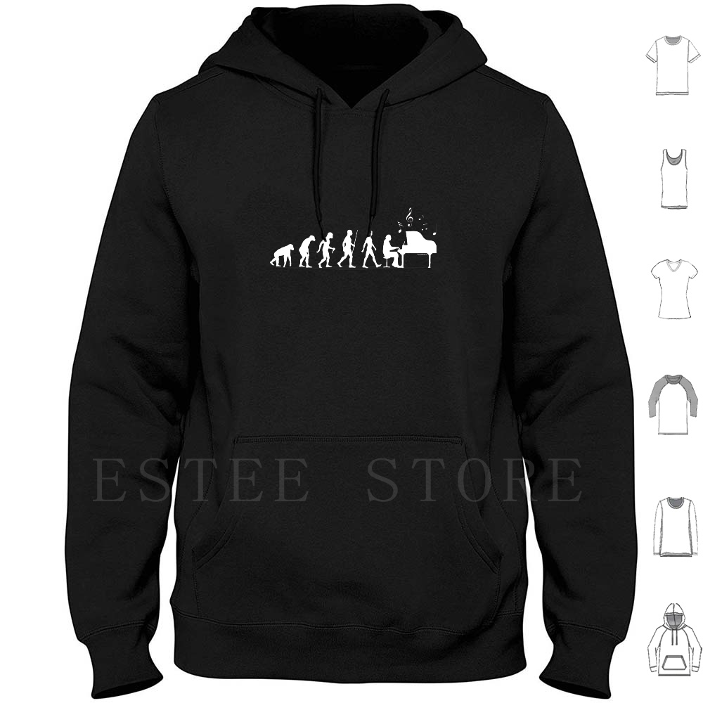 The History Of Musical Instrument - Bluza z kapturem Piano Evolution Długi