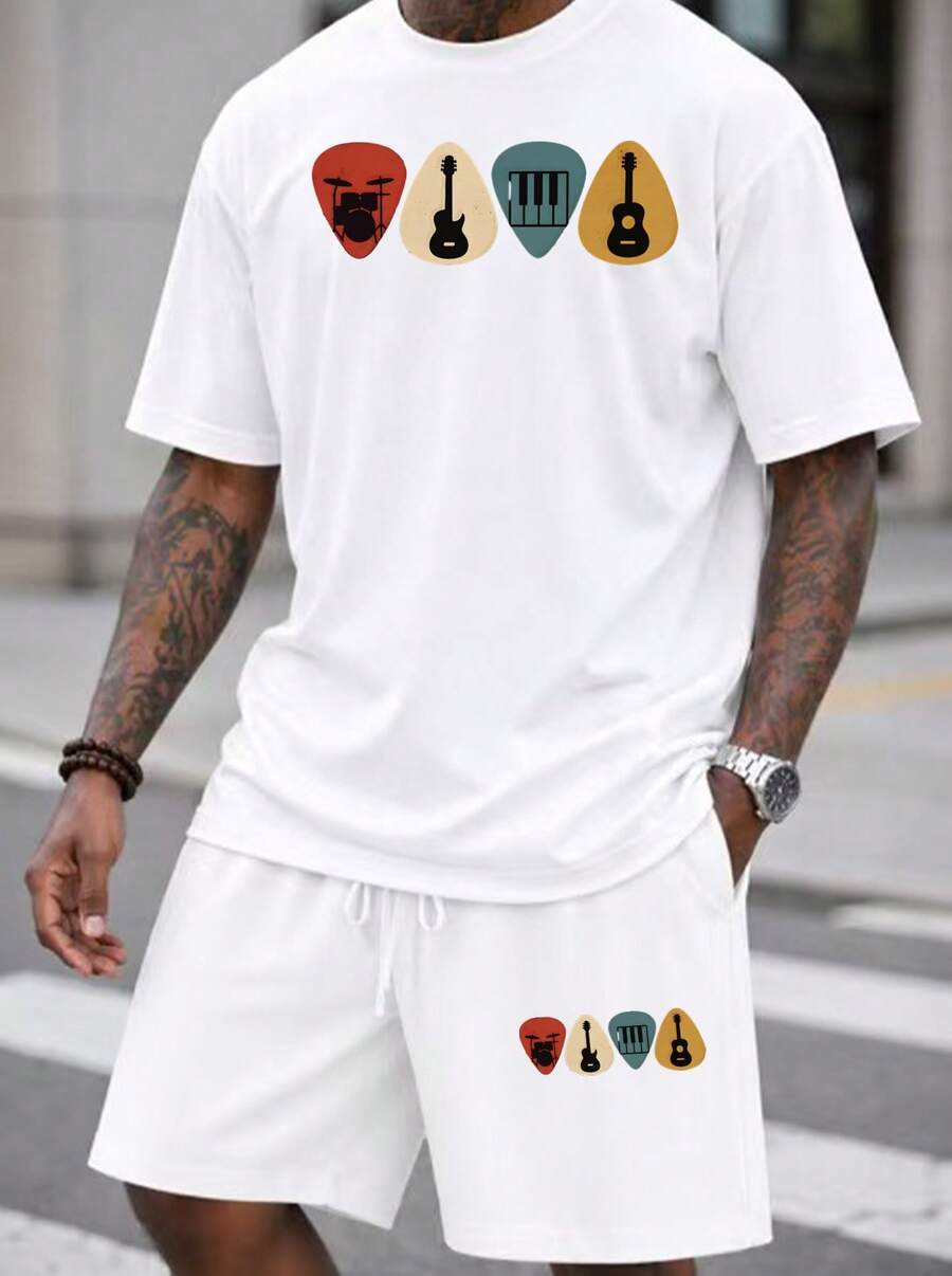 Musical Instrument With A - Męski Zestaw 2-częściowy: Oversize T-shirt i