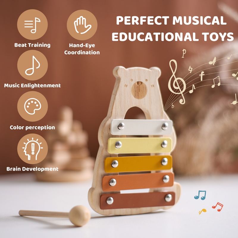 Cartoon miś 5 klawiszy kompakt – Musical Instrument Glockenspiel recenzja i cena